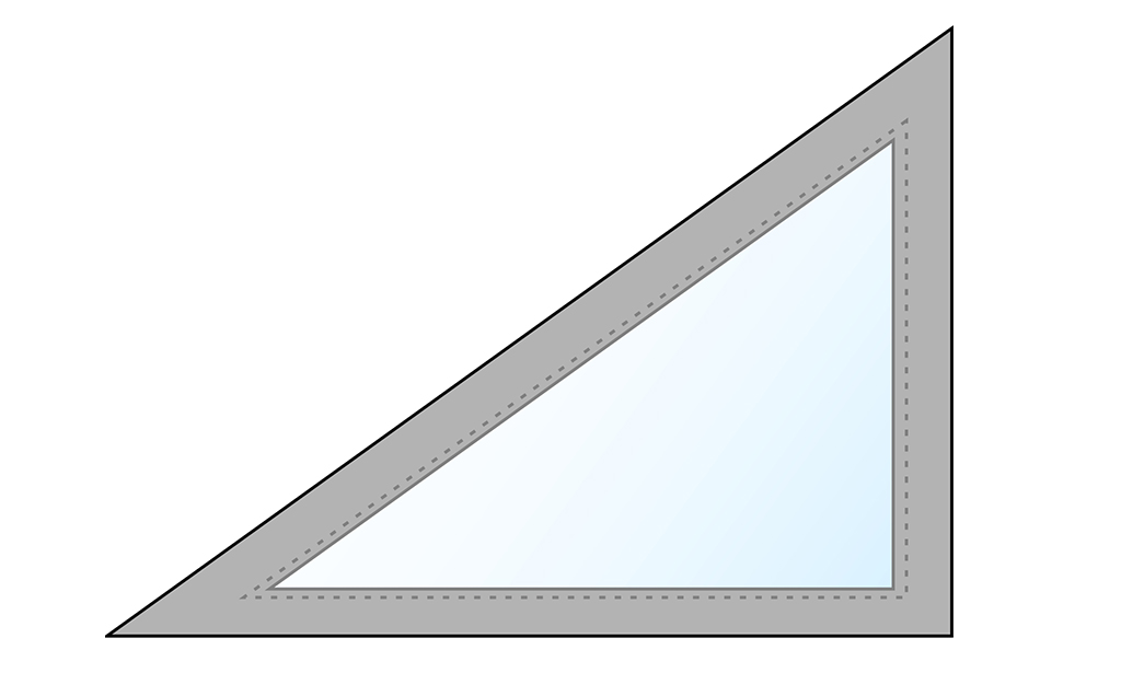 Dreieckige Plane mit Fenster, rechts
